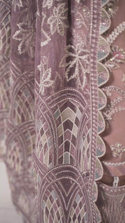 Jazmin Iris Luxury Formal Net Unstitched 3PC Suit D-06 FIORA - FaisalFabrics.pk