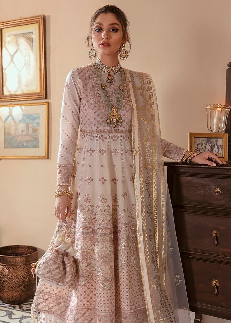 Afrozeh Gul Bahar Festive Eid Lawn Unstitched 3 PCS Suit D-06 Hoor - FaisalFabrics.pk