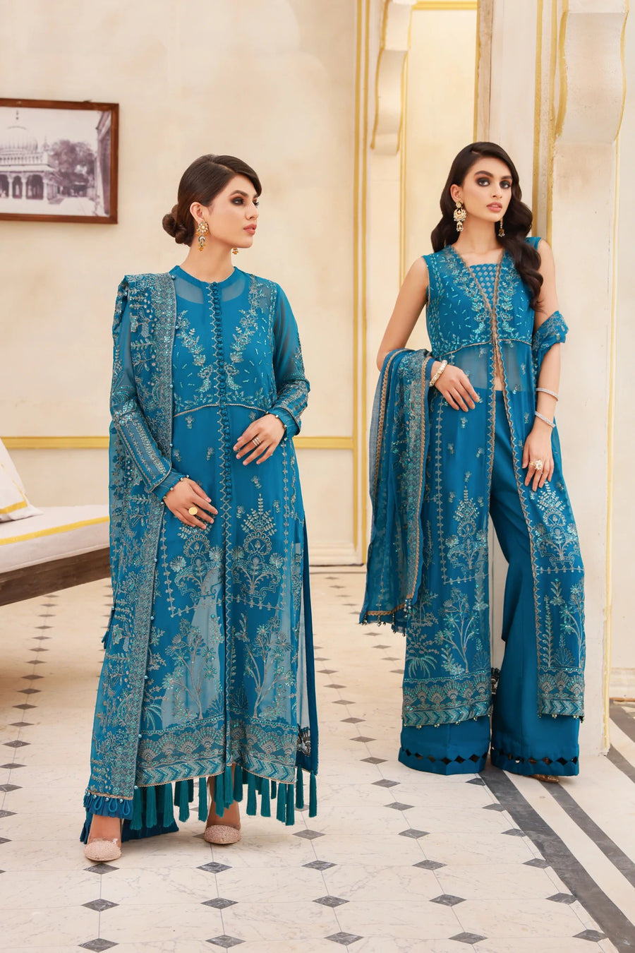 Xenia Formals Preesia Unstitched Chiffon 3Pc Suit D-06 MEHR