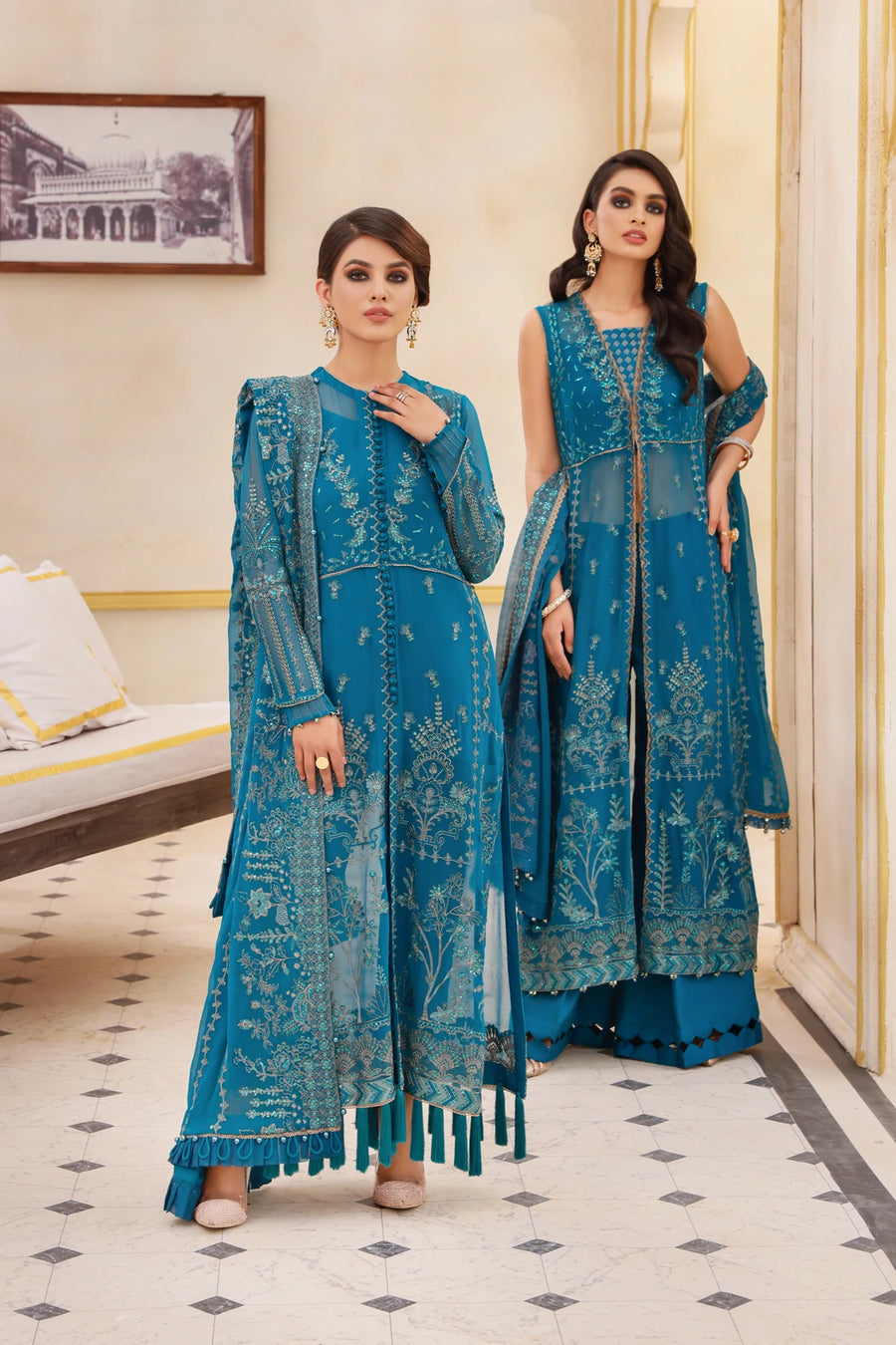 Xenia Formals Preesia Unstitched Chiffon 3Pc Suit D-06 MEHR