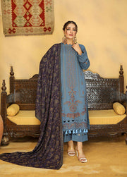 AKS by Humdum Unstitched Embroidered Woolen Peach 3Pc Suit D-06