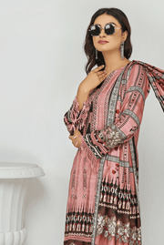 Florence Vol-10 Embroidered Staple Linen Unstitched 3Pc Suit D-07