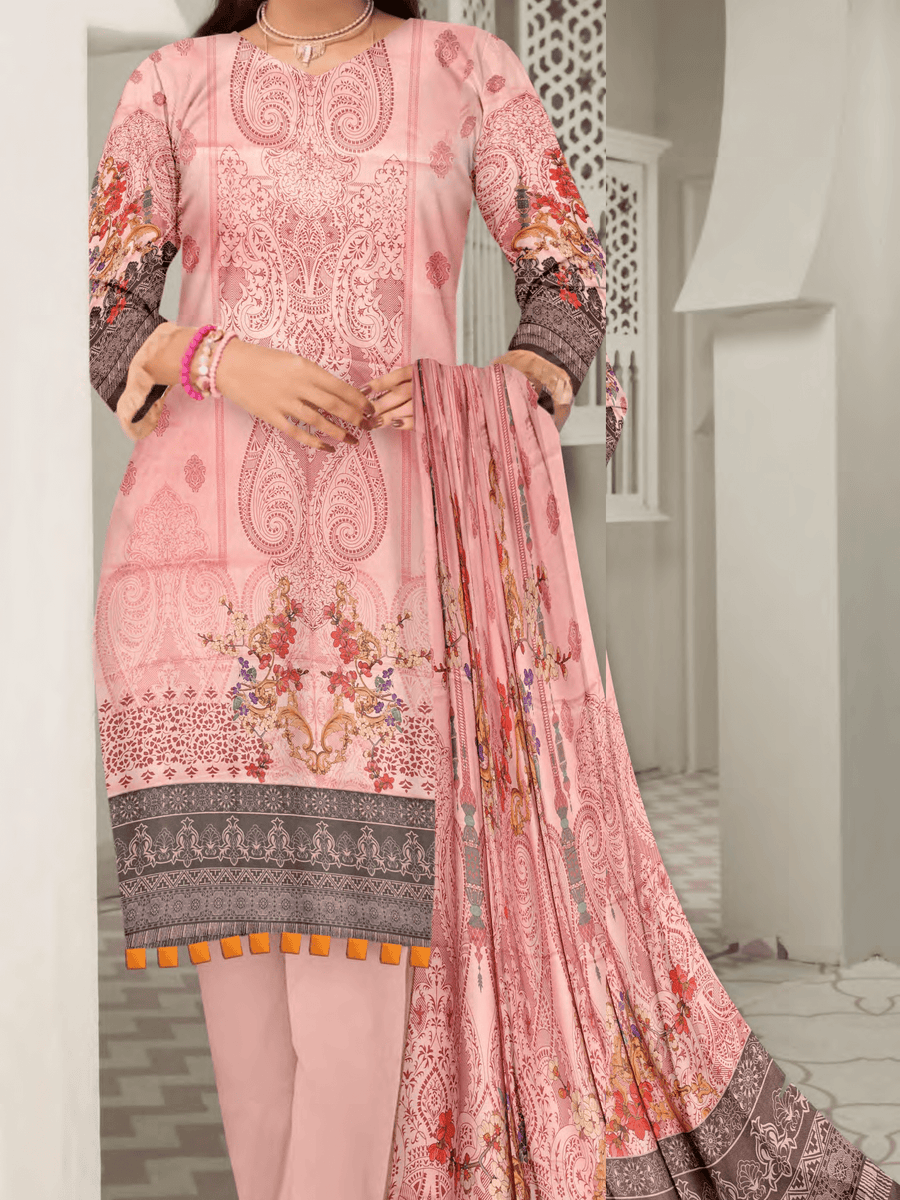 Rashk e Qamar by Riaz Center Unstitched Twilll Digital Linen 3Pc D-07