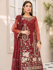 Maryam's Emperous Vol-9 Luxury Embroidered Organza 3pc Suit D-07 - FaisalFabrics.pk