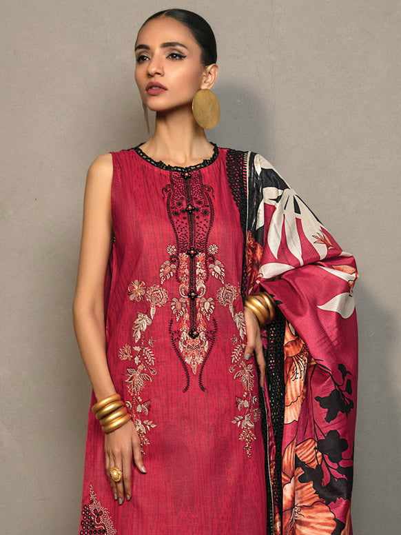 Rang Rasiya Florence Embroidered Lawn Unstitched 3Pc Suit D-07 Freesia