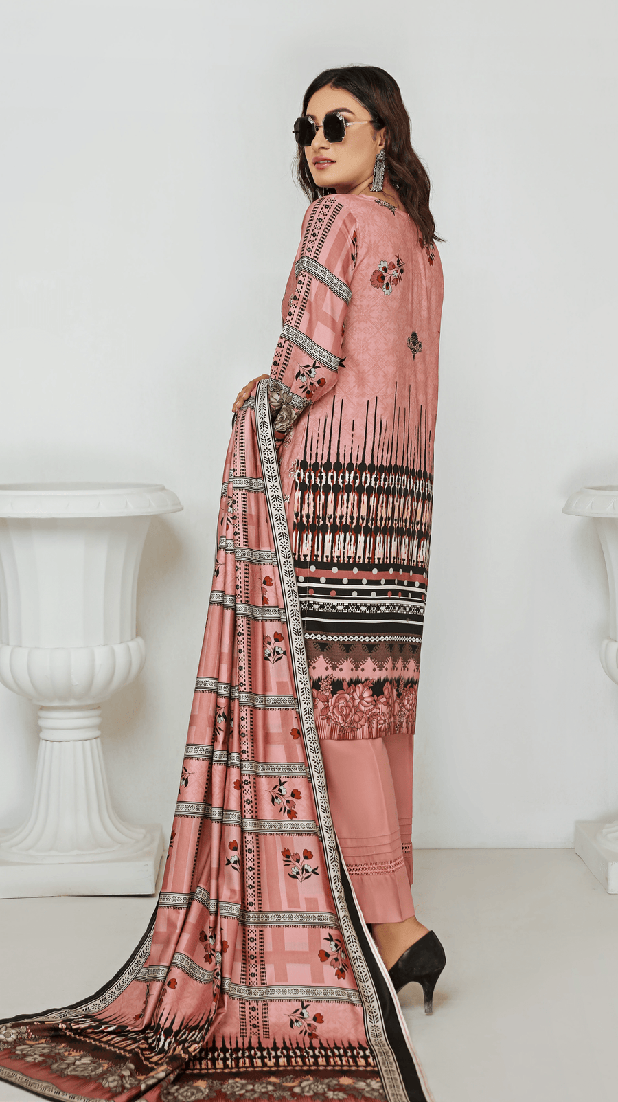 Florence Vol-10 Embroidered Staple Linen Unstitched 3Pc Suit D-07