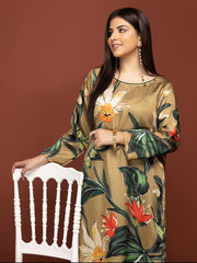 Labisa Silk di Kurti Unstitched Printed Silk 1Pc Shirt D-07