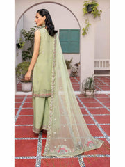 Azal Jaan-e-Adaa Luxury Chiffon Hand Embellished 3pc Suit D-07 Peridot - FaisalFabrics.pk