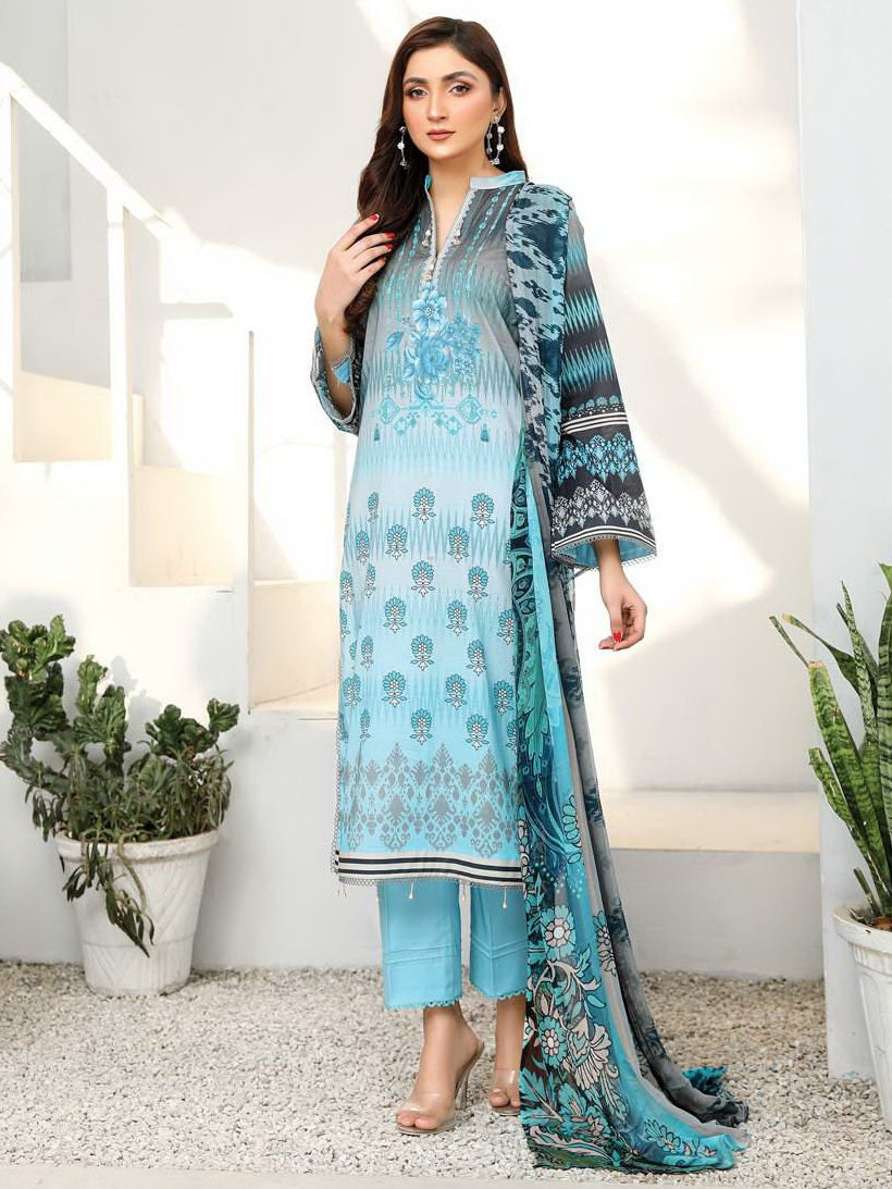 Harnour Vol-02 by Al-Kareem Fabrics Printed Lawn 3 Piece Suit D-07
