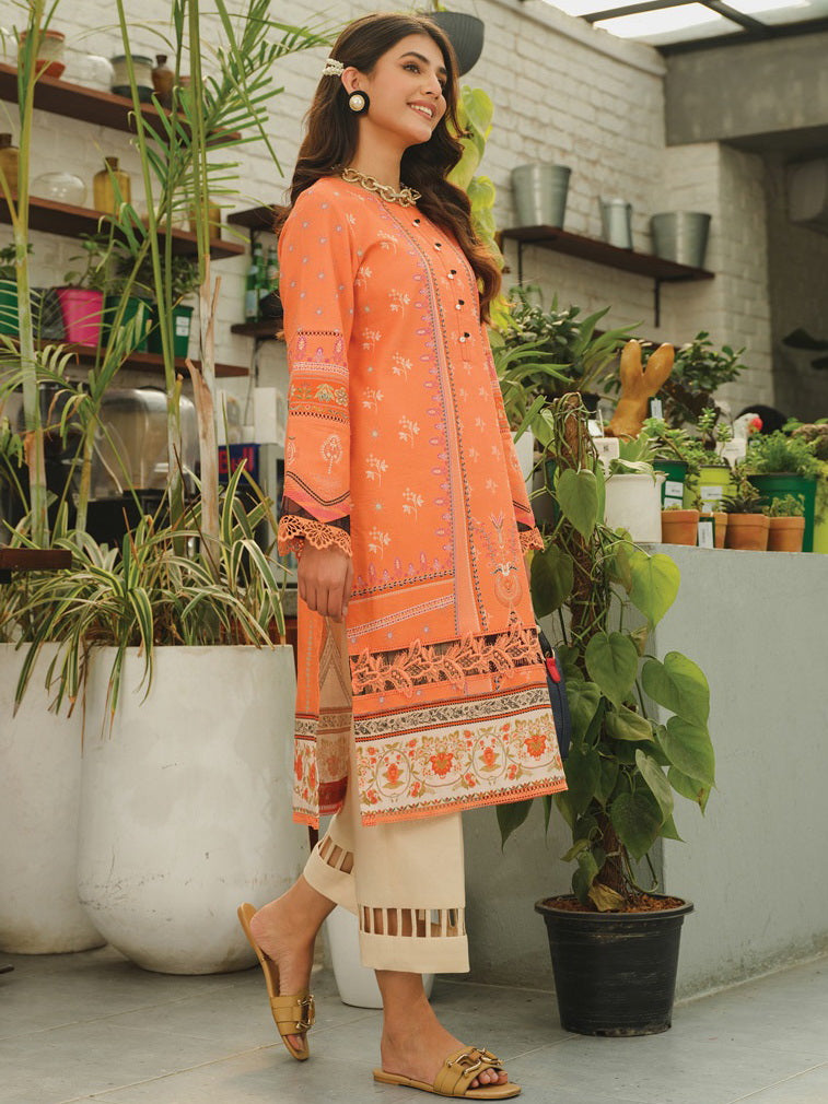Rang Rasiya Tunic Digital Printed Lawn Unstitched Kurti D-07 Cinamon