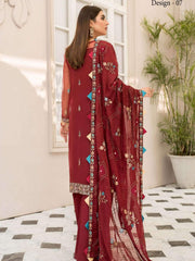 Maryam's Emperous Vol-9 Luxury Embroidered Organza 3pc Suit D-07 - FaisalFabrics.pk