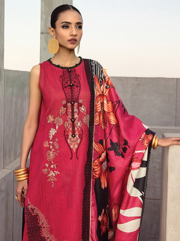Rang Rasiya Florence Embroidered Lawn Unstitched 3Pc Suit D-07 Freesia