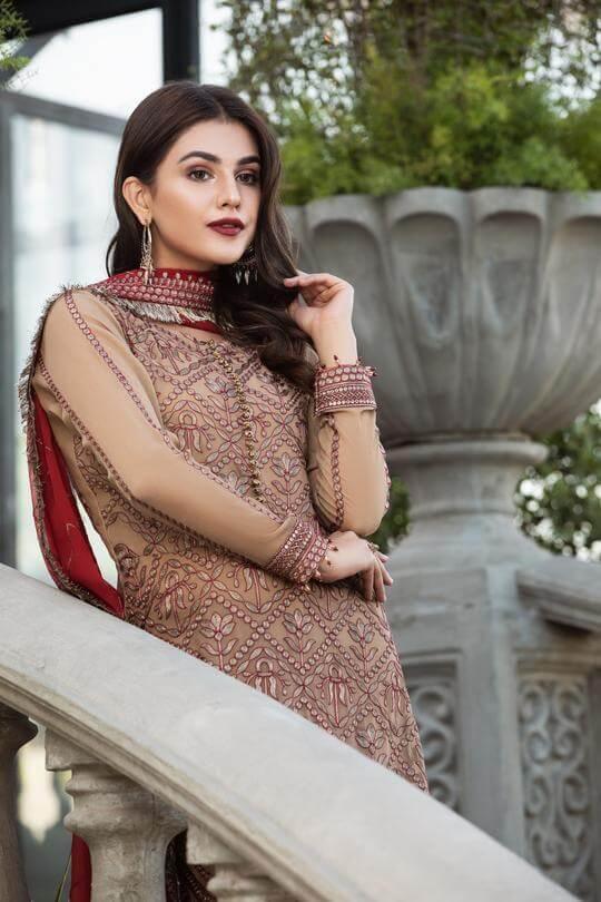Alizeh Fashion Mahyar Embroidered Festive Chiffon 3PCS Suit D-07 Naurattan - FaisalFabrics.pk