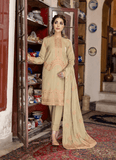 LAADLI by Humdum Unstitched Embroidered Peach Leather 3Pc Suit D-07