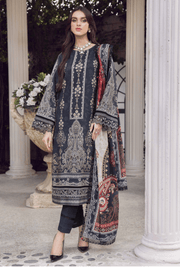 SERAN Blossoms Unstitched Embroidered Viscose 3Pc Suit D-07 Dahlia
