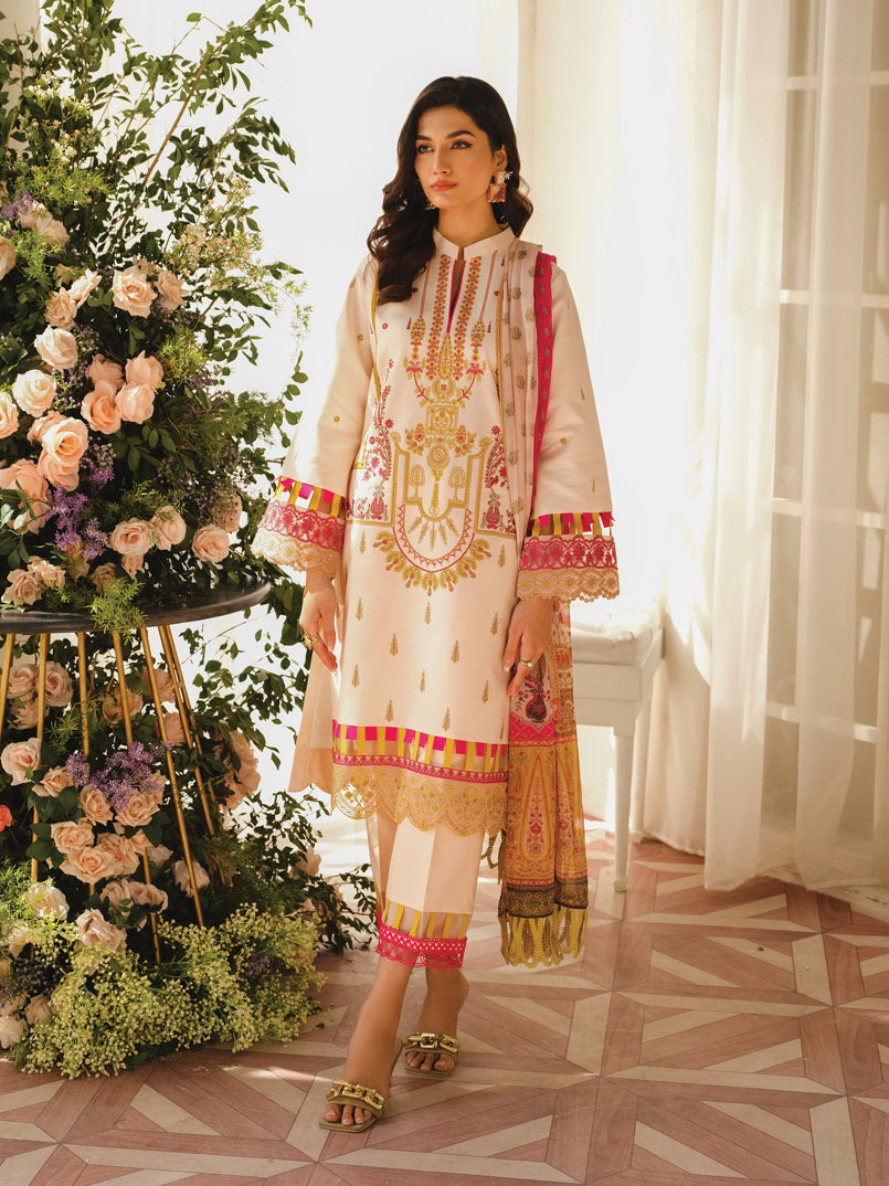 RAAYA Embroidered Luxury Lawn Unstitched 3 Piece Suit - BANO