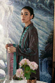 Cross Stitch Winter Edit Unstitched Linen 3Pc D-07 COAL DUST