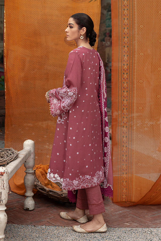 Cross Stitch Winter Edit Unstitched Khaddar 3Pc D-07 CORAL RISE