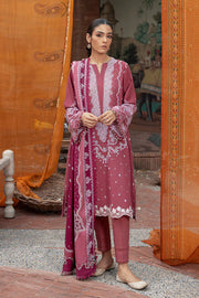 Cross Stitch Winter Edit Unstitched Khaddar 3Pc D-07 CORAL RISE