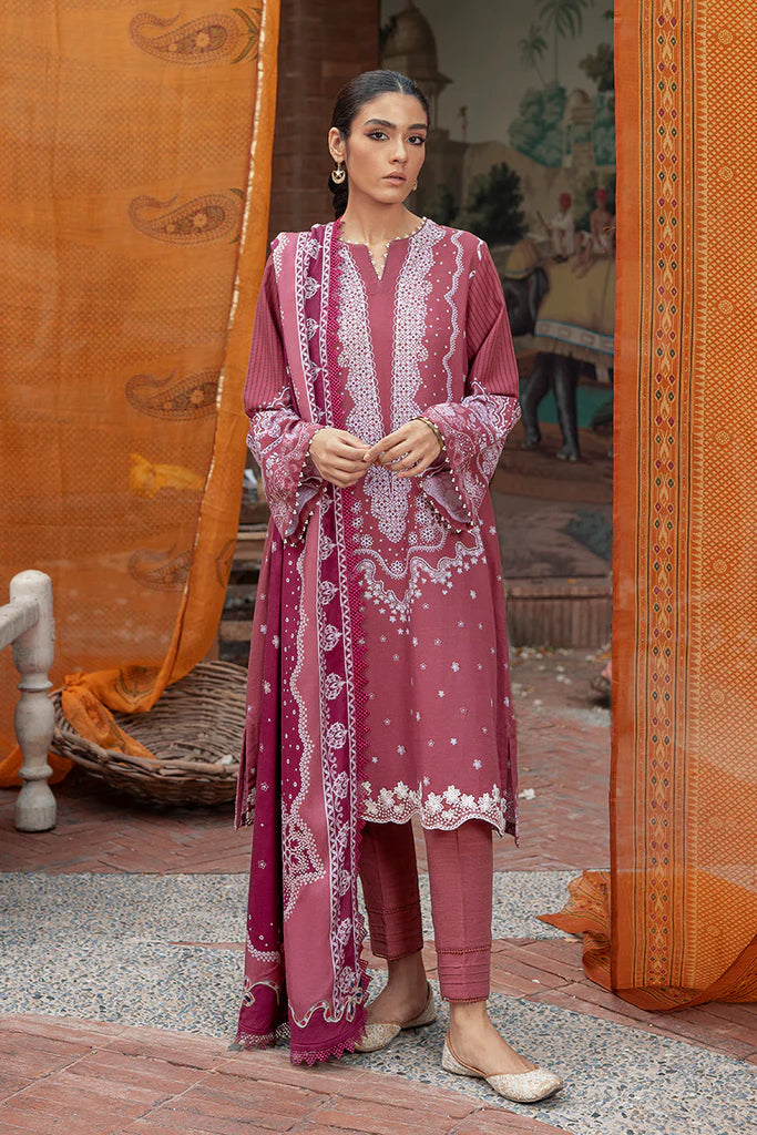 Cross Stitch Winter Edit Unstitched Khaddar 3Pc D-07 CORAL RISE