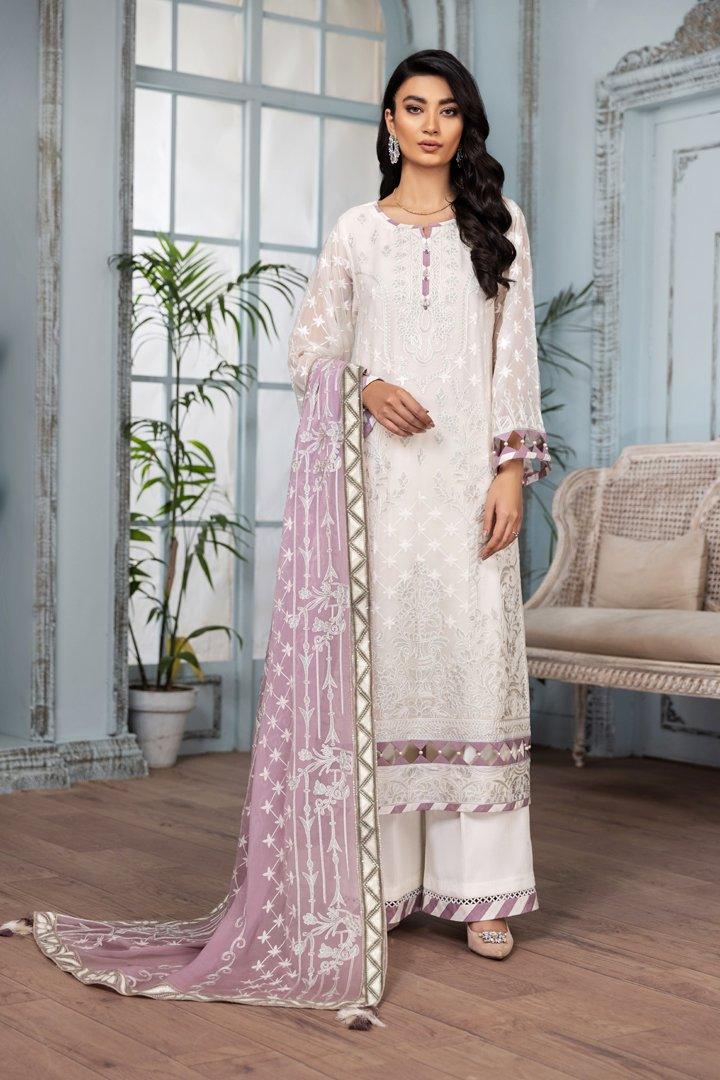 Alizeh Fashion Mah-e-Ru Unstitched Formal 3PC Suit D-07 Mahlaqa - FaisalFabrics.pk
