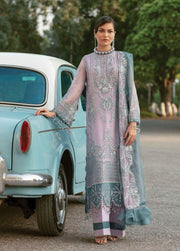 Afrozeh La Fushia Unstitched Luxury Chiffon 3Pc Suit LF-07 Pixie Dust - FaisalFabrics.pk