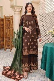 Puri Fabrics Fabura Leather Peach Unstitched Embroidered 3Pc Suit D-07