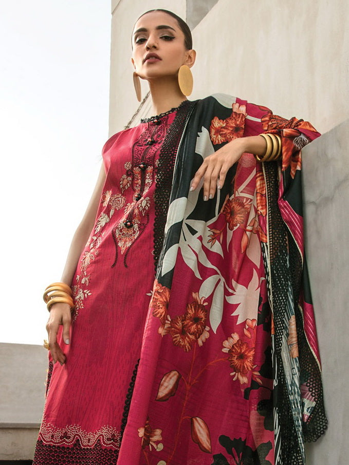 Rang Rasiya Florence Embroidered Lawn Unstitched 3Pc Suit D-07 Freesia