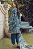 SERAN Blossoms Unstitched Embroidered Khaddar 3Pc Suit D-08 Bluebell