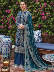 Afrozeh Shehnai Wedding Formals Embroidered 3Pc Suit D-08 Laajwardi - FaisalFabrics.pk
