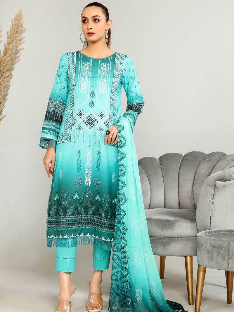 Harnour Vol-03 by Al-Kareem Fabrics Printed Lawn 3 Piece Suit D-08