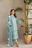 Alizeh Fashion Mahyar Embroidered Festive Chiffon 3PCS Suit D-08 Ferozé - FaisalFabrics.pk