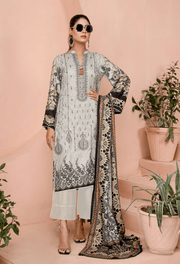 Florence Vol 08 Embroidered Staple Linen Unstitched 3Pc Suit D-08
