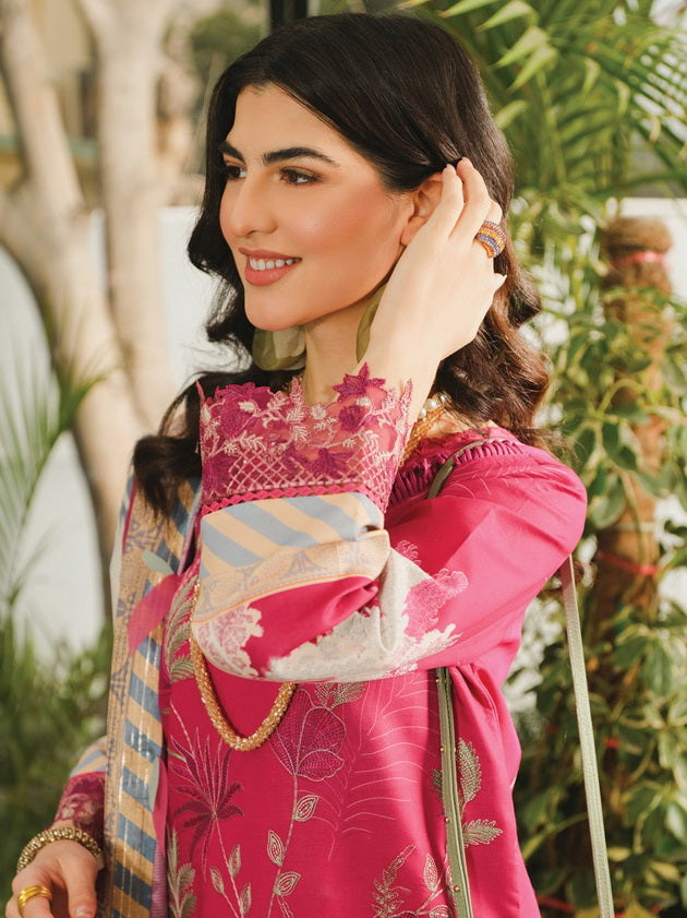 Rang Rasiya LifeStyle Embroidered Lawn Unstitched 3Pc Suit D-08 Ivy