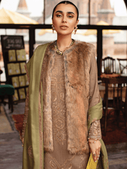 Rang Rasiya Premium Winter Unstitched Khaddar 3Pc Suit D-08 HAZEL