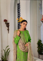 Noir by Humdum Unstitched Embroidered Slub Linen 3Pc Suit D-08