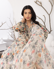 Puri Fabrics Flora Printed & Embroidered Swiss Lawn 3 Piece Suit D-08