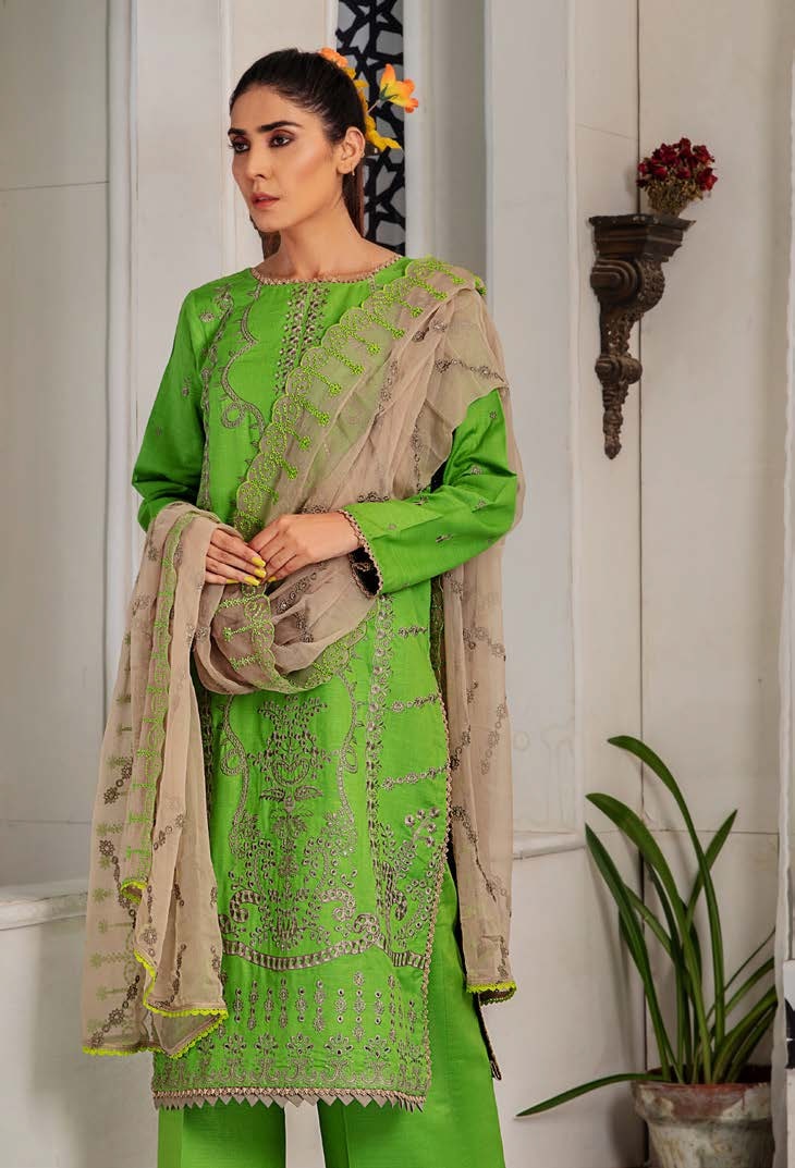Noir by Humdum Unstitched Embroidered Slub Linen 3Pc Suit D-08