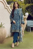 SERAN Blossoms Unstitched Embroidered Khaddar 3Pc Suit D-08 Bluebell