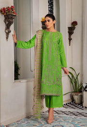 Noir by Humdum Unstitched Embroidered Slub Linen 3Pc Suit D-08