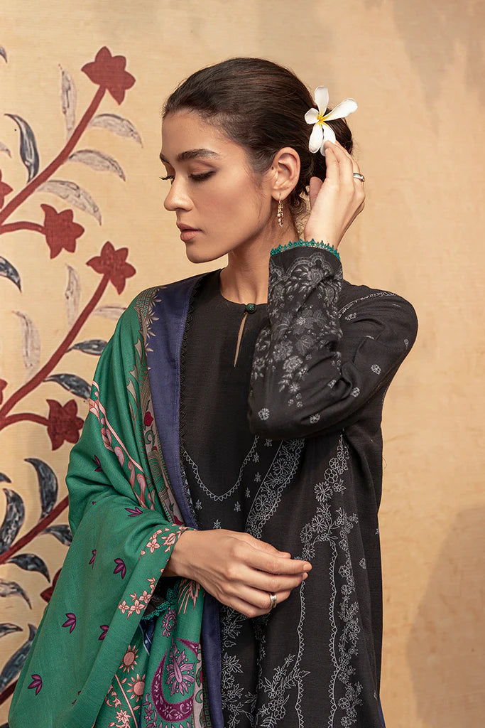 Cross Stitch Winter Edit Unstitched Khaddar 3Pc D-08 DUSKY SABLE