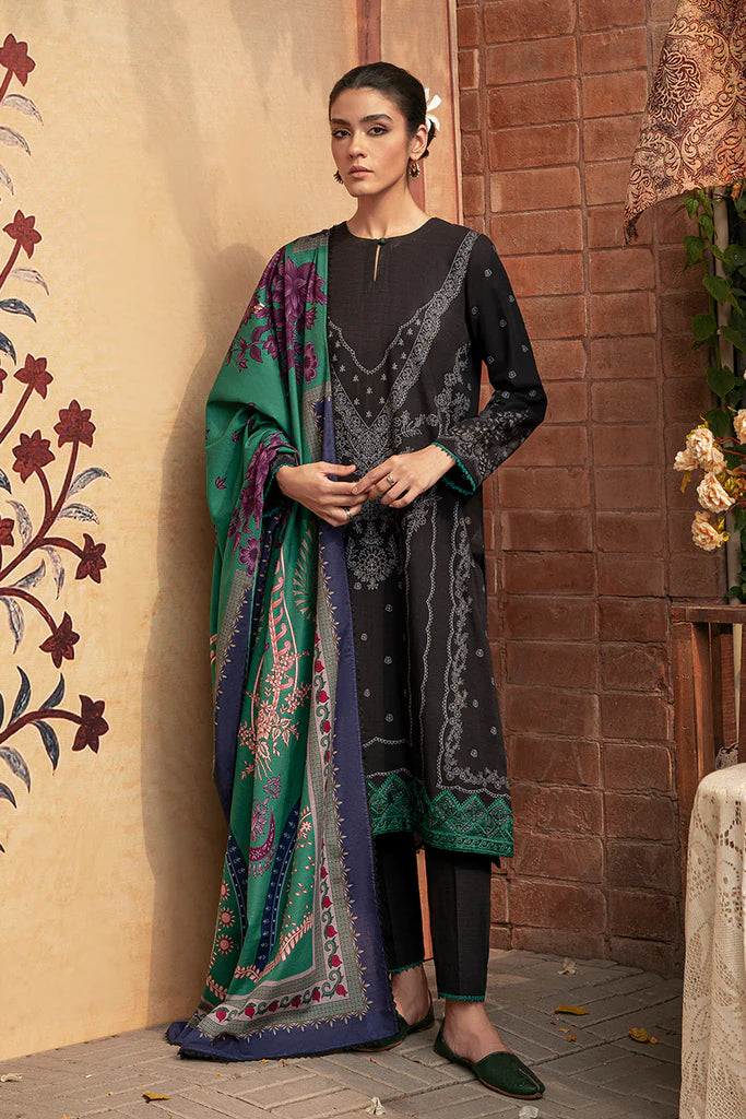 Cross Stitch Winter Edit Unstitched Khaddar 3Pc D-08 DUSKY SABLE