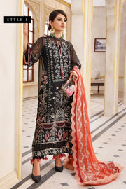 Xenia Formals Preesia Unstitched Chiffon 3Pc Suit D-08 SHAAM