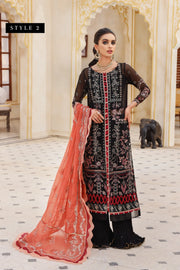 Xenia Formals Preesia Unstitched Chiffon 3Pc Suit D-08 SHAAM