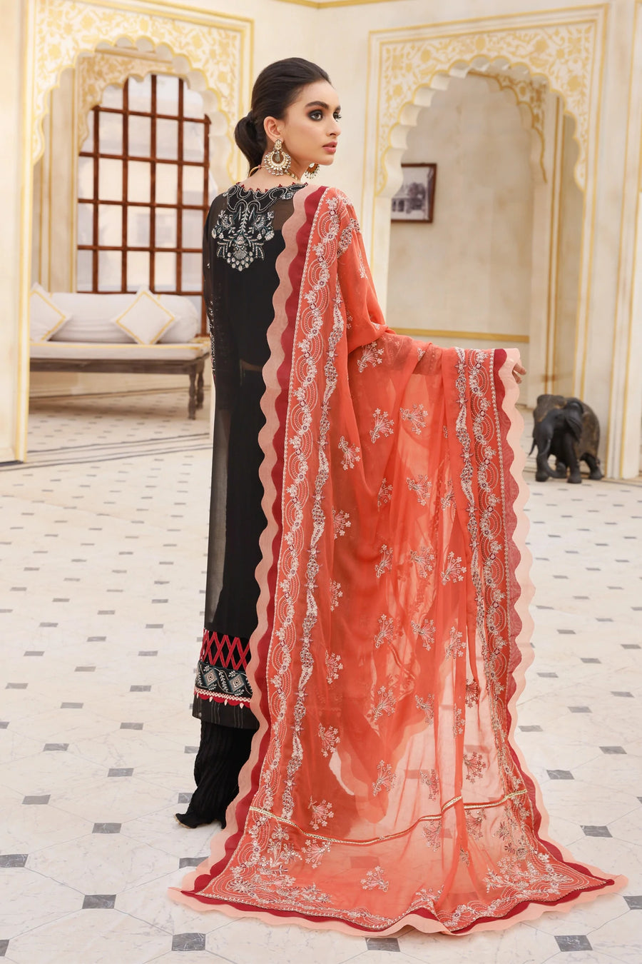 Xenia Formals Preesia Unstitched Chiffon 3Pc Suit D-08 SHAAM