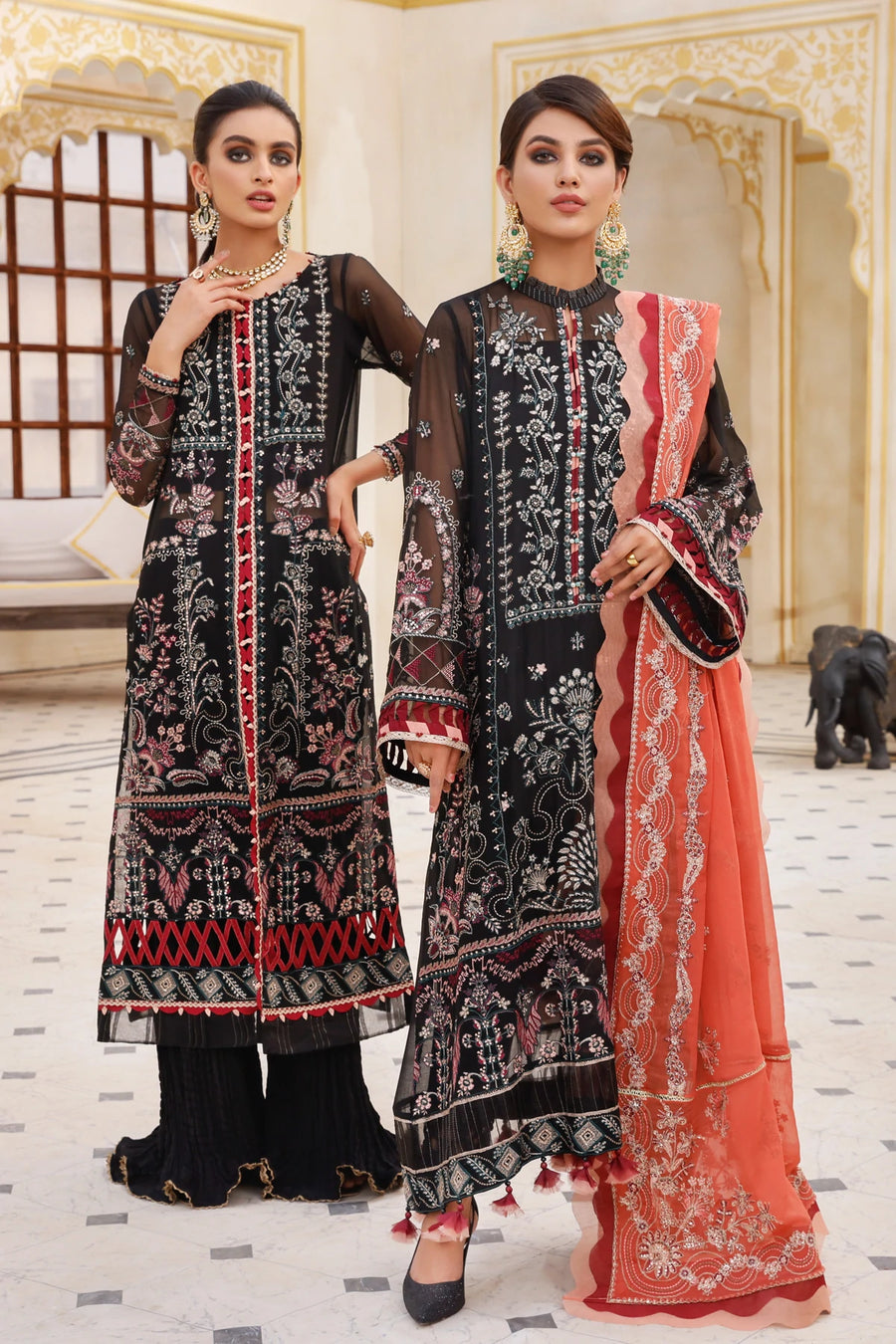 Xenia Formals Preesia Unstitched Chiffon 3Pc Suit D-08 SHAAM