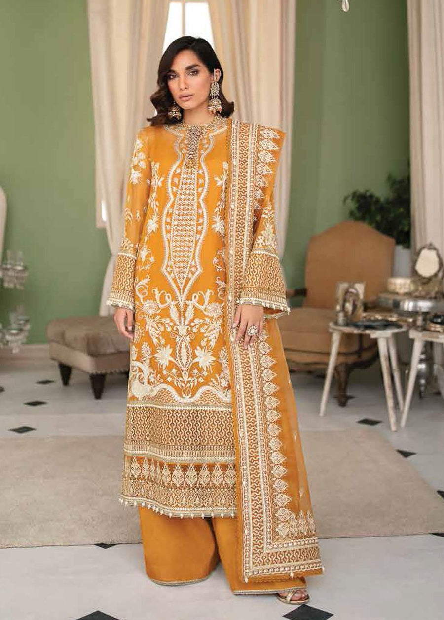 Afrozeh La Fuchsia Unstitched Festive Chiffon 3Pc Suit ALF-V1-08 SERENE