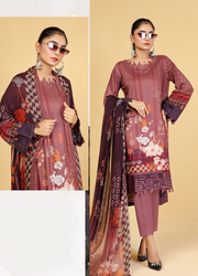 Zareen Vol-02 Staple Digital Printed Unstitched 3Pc Suit D-08