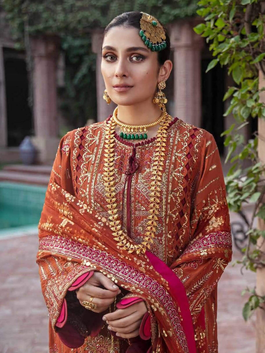 Afrozeh Hayyat Wedding Formals Embroidered 3Pc Suit D-09 Dar-e-Jaan - FaisalFabrics.pk