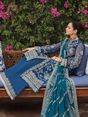 Afrozeh Shehnai Wedding Formals Embroidered 3Pc Suit D-08 Laajwardi - FaisalFabrics.pk